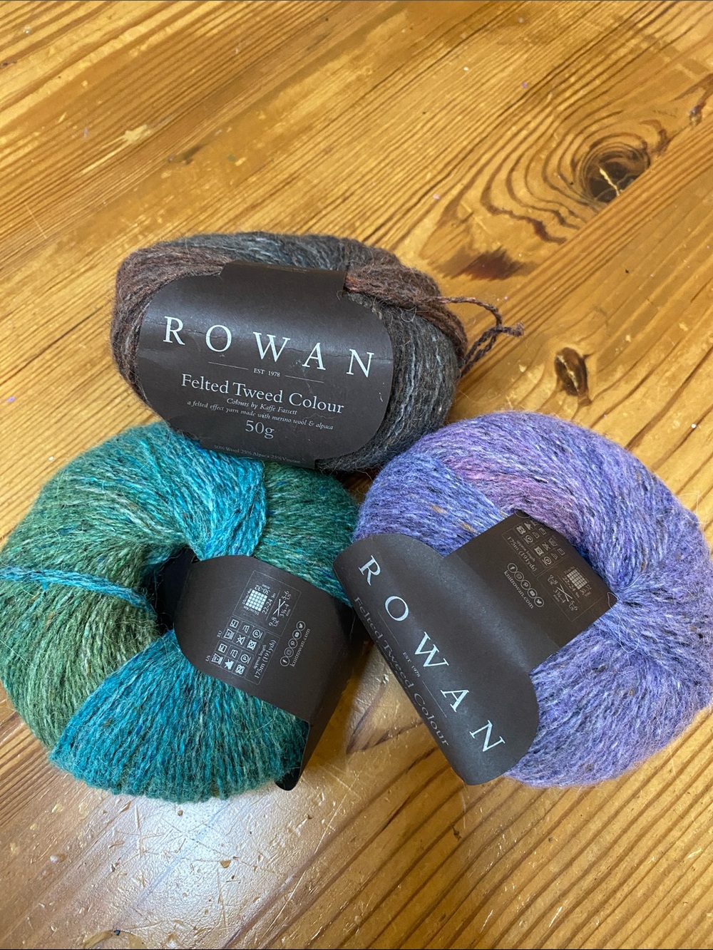 Rowan Felted Tweed Colour Yarn - Purple, Teal, Brown